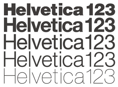 Helvetica þykktir